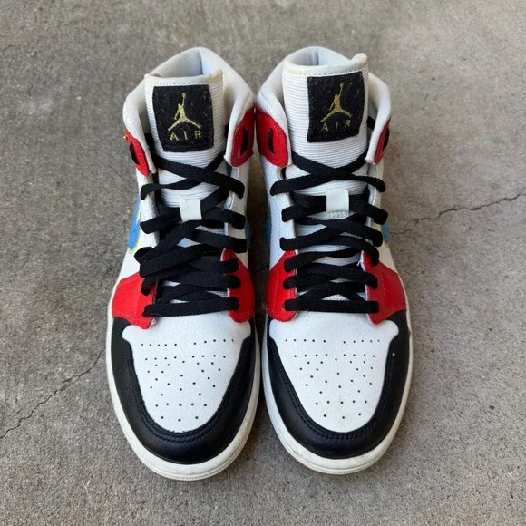 Nike Air Jordan Women's 1 Mid Let(Her)Man DC1426-100 High Top Sneaker Shoes 10.5 - Picture 2 of 8